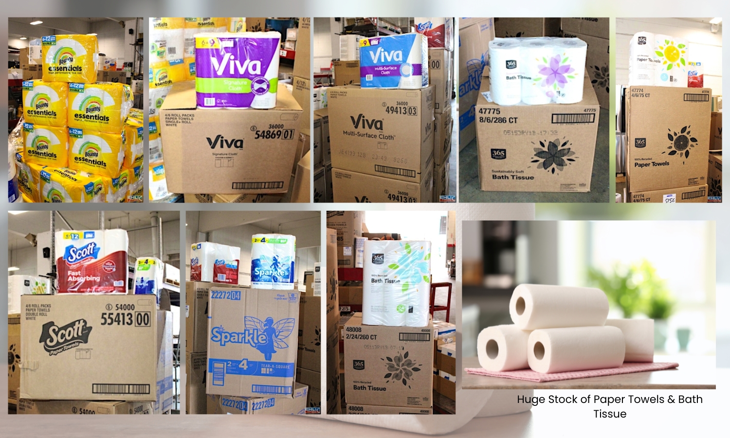 Huge Stock of Paper Towels & Bath Tissue